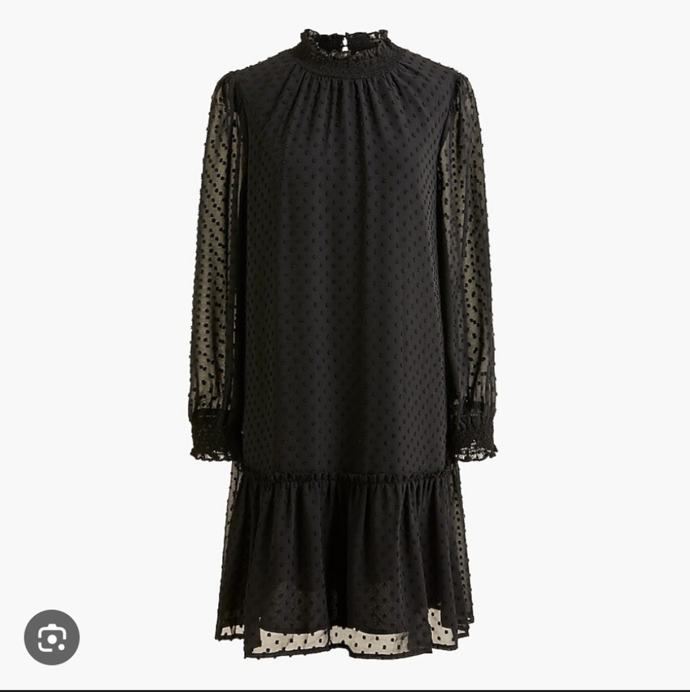 255-NWT J.crew Elegant Black Long-Sleeve Dress